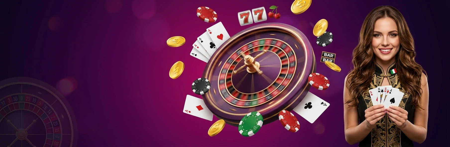 Live casino con roulette, carte e dealer